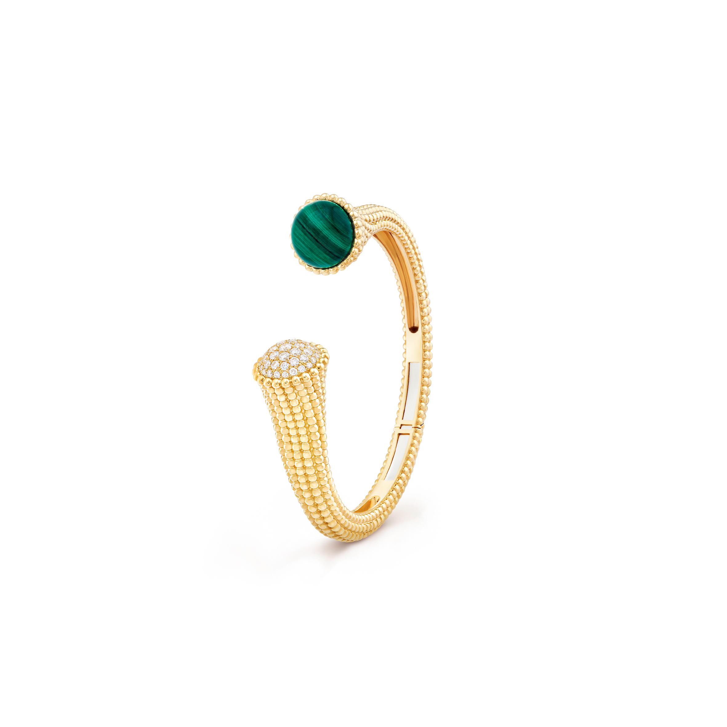 v*n cl*f arpels perlÉe couleurs bracelet, small model - yellow gold, Di*m*nd, malachite  vcarp27100
